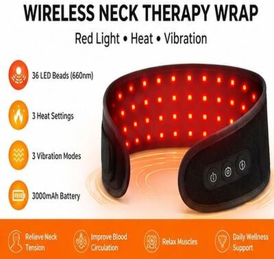 Inspired Living LumiRelief Cordless Red Light Therapy Belt With Heat And Vibration For Neck, Knees And Full Body LumiRelief Cordless Red Light Therapy Belt With Heat And Vibration For Neck, Knees And Full Body