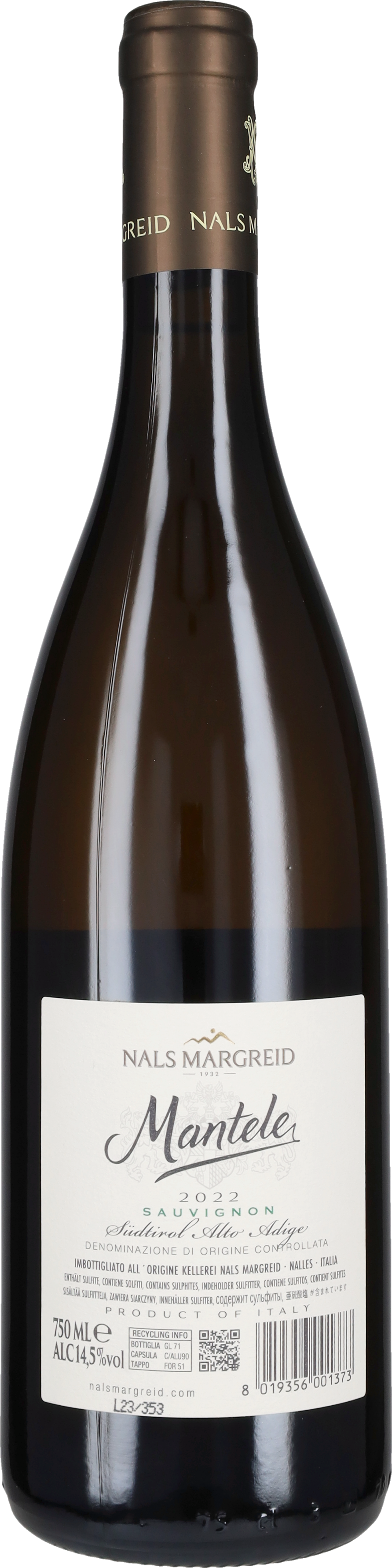 Sauvignon 'Mantele' Nals Margreid 2022