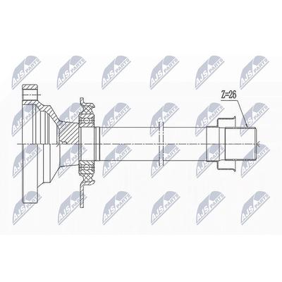 Nty Steckwelle, Differential [Hersteller-Nr. NPW-WW-004R1] für VW