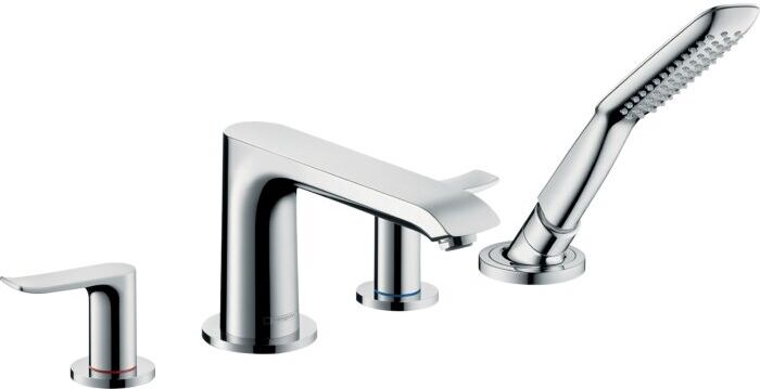 Hansgrohe Metris Wannen Armatur 31442000 4 Loch Wannenrand Armatur, chrom