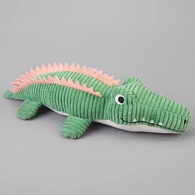 The Handy Homestead Crocodile Squeaky Dog Toy Plush Puppy Chew Toy green