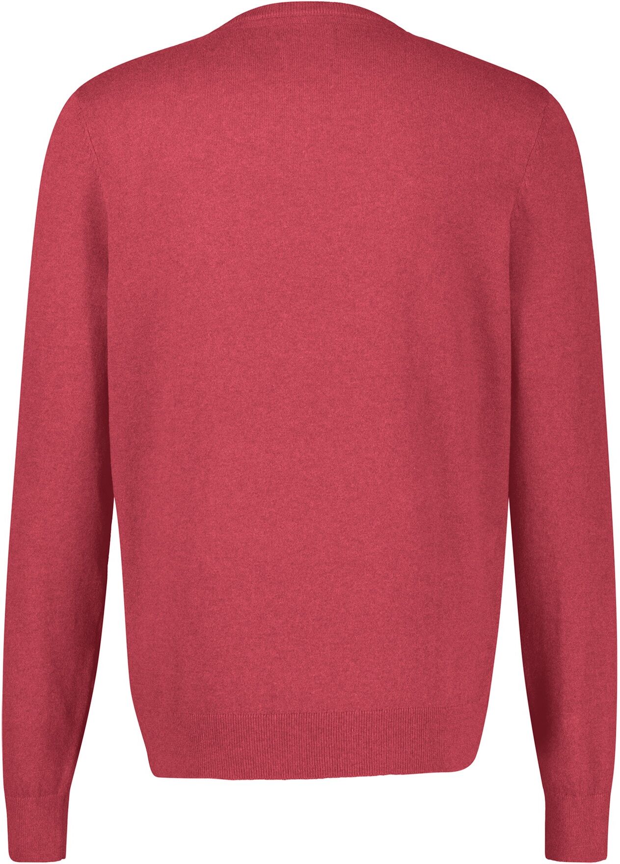 Rundhalspullover LERROS, Herren, Gr. XL, rot (muted rot), Strick, Obermaterial: 100% Baumwolle, unifarben, Rundhals, Bündchen, Pullover Rundhalspullover, mit kleiner Logostickerei muted rot XL