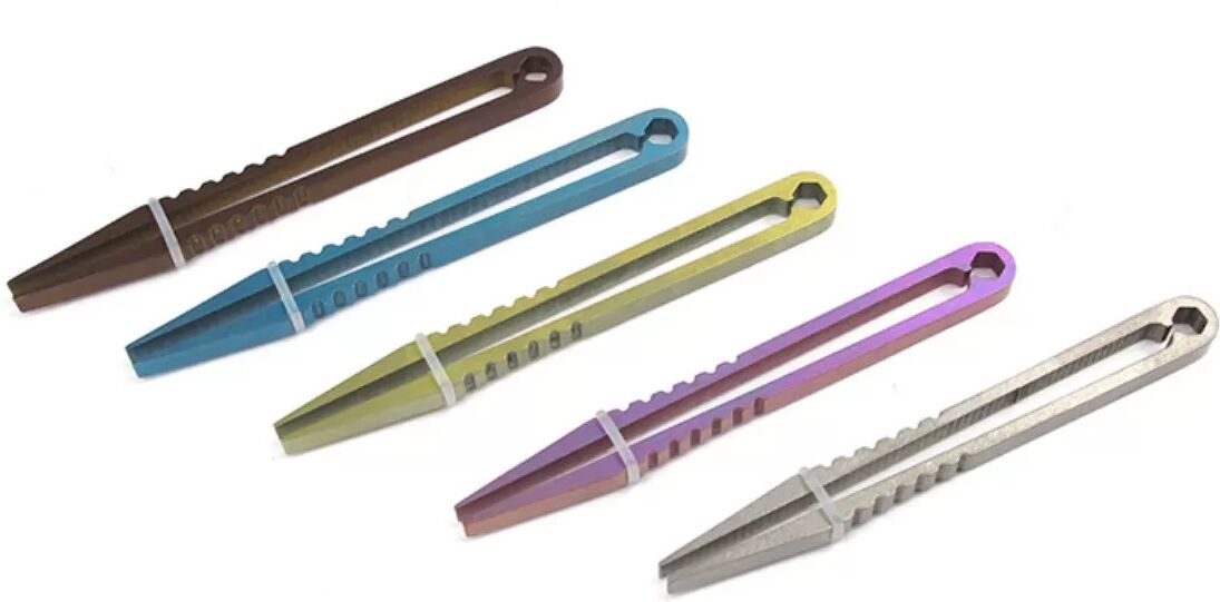 INF Outdoor-Pinzette aus Titanlegierung (Groß) – Leicht, mit präziser Spitze für EDC und Camping Silber
