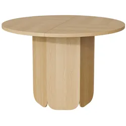 STILVORA Esstisch MDF Eichenfarbe rund 120x120 cm, für 4-6 Personen, skandinavisch