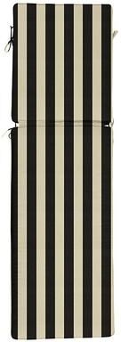 Replacement Chaise Cushion - 24x78 - Box Edge, Canopy Stripe Black/Sand Sunbrella - Ballard Designs