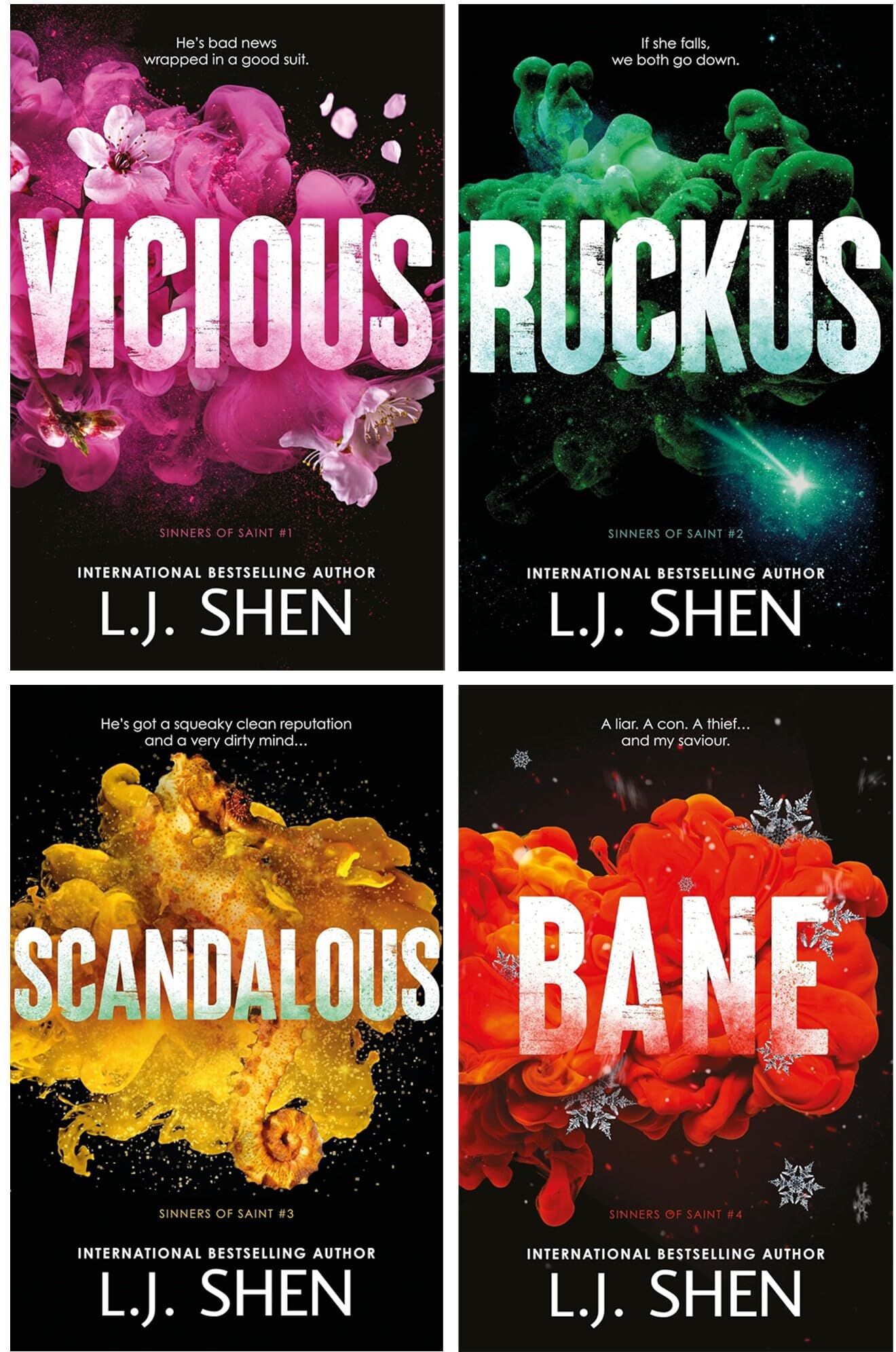 Hachette UK Ltd Sinners of Saint Series by L.J. Shen 4 Books Collection Set (Vicious, Ruckus, Scandalous and Bane)
