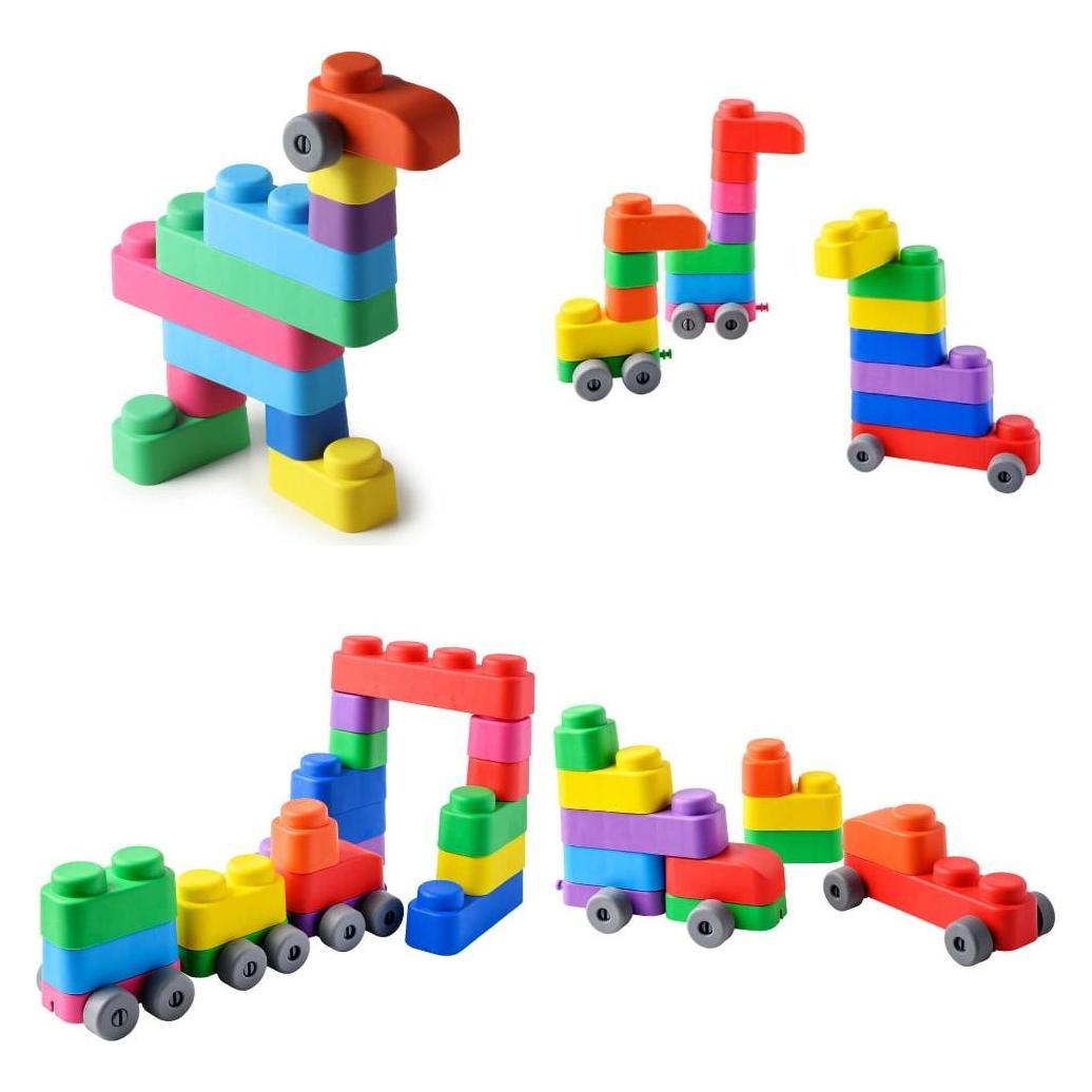 Activity Board Lernspielzeug, Soft Blocks Plus Wheels - 25 Blöcke und 16 Räder (21968666)