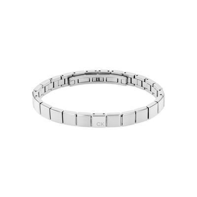 Armband CALVIN KLEIN "Schmuck Edelstahl Armschmuck Gliederkette SQUARES", silber (edelstahlfarben), Armbänder, Herren, 19,5cm, Edelstahl, Armband