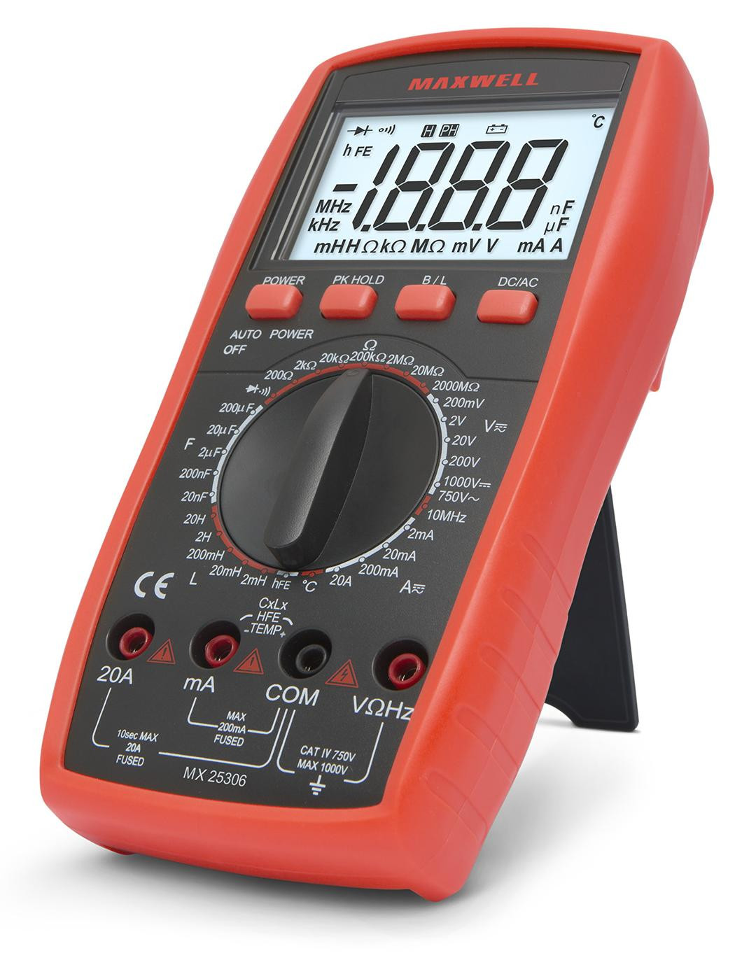 HomeShopXL Digitale multimeter MX 25306 met True RMS, inductantie, temperatuur en frequentiemetingen