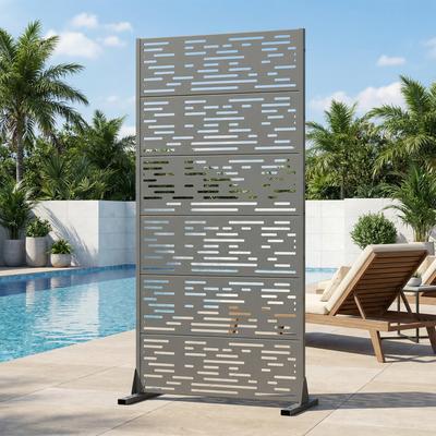 Dovelina Outdoor Privacy Screen Metal Privacy Screen Panel Free Standing