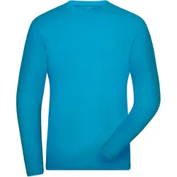 Bio Stretch Langarmshirt "JN1804" UV-Schutz - L - turquoise