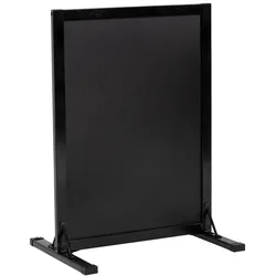 Securit® Gehwegtafel "Woody" – Schwarz – Holz mit lackierter Kiefer-Oberfläche – L-Form – 55x80cm