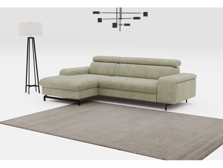 Ecksofa COTTA Emma L-Form, B: 267 cm , grün, B:267cm H:97cm T:165cm, Sofas, Ecksofa, mit Kopfteilverstellung, optional Schlaffunktion & Bettkasten
