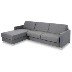 bali Ecksofa Maike Stoff Grau, Blau Grau /