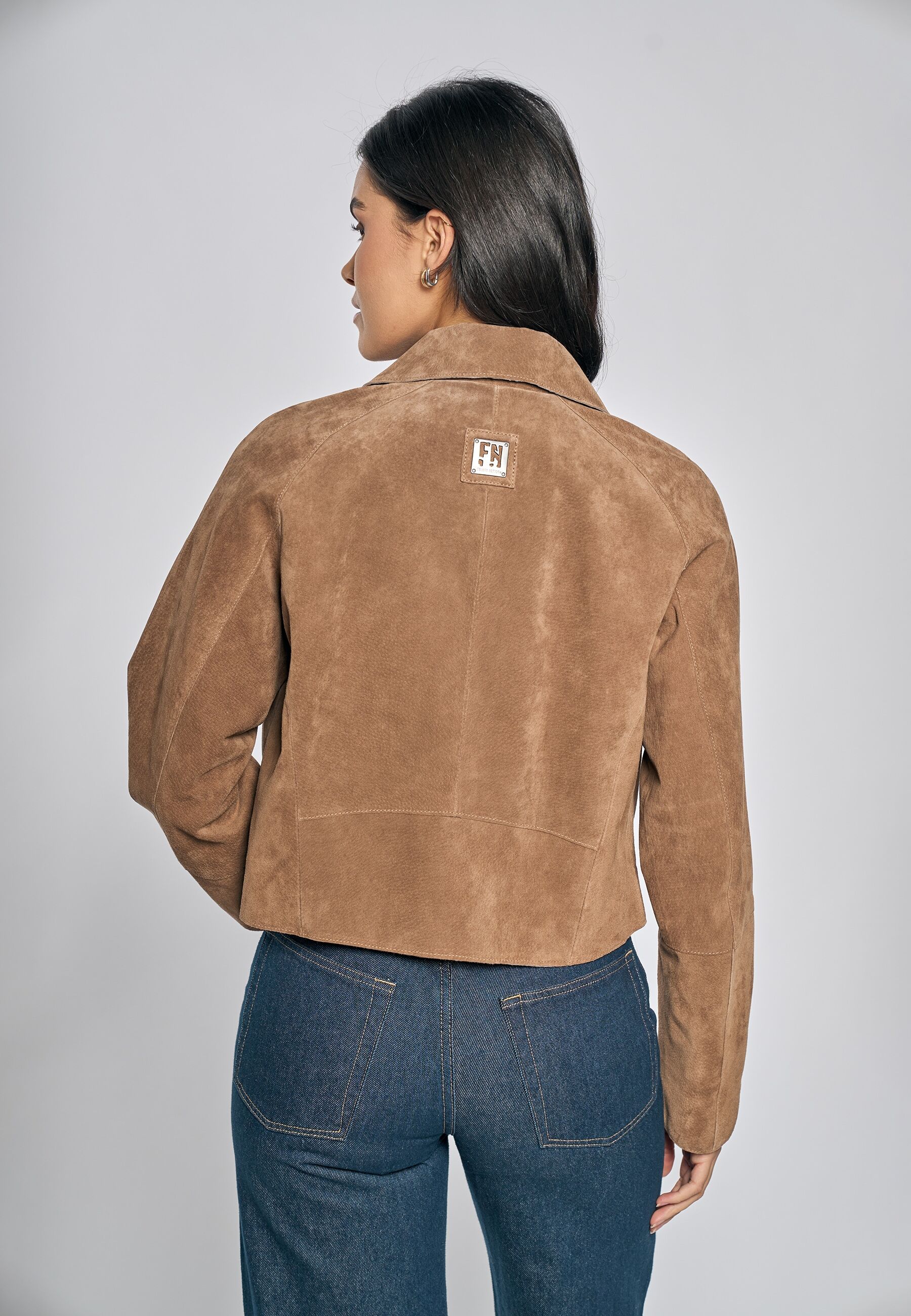 Lederjacke FREAKY NATION "Lederjacke-FN", Damen, Gr. XS(34), braun, Oberstoff: 100% Leder. Futter: 100% Baumwolle, normal, Jacken Lederjacke braun XS(34)