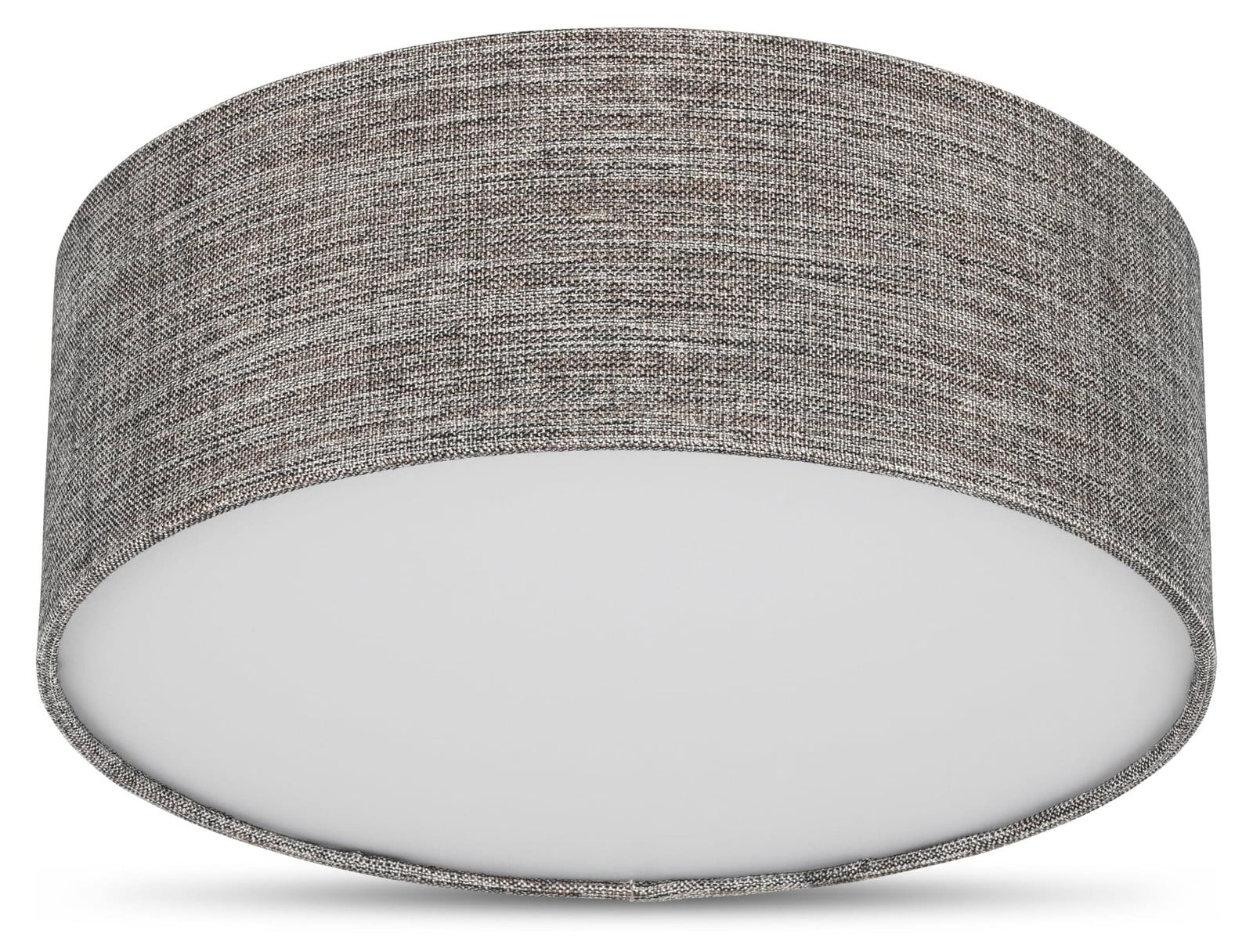 REV Ronde plafondlamp met stoffen lampenkap in vintage-stijl, bruin-zilver, Diameter: 30 cm