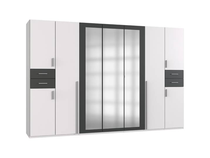 Kleiderschrank Vasquez Weiss/graphit Holzwerkstoff B 313 cm