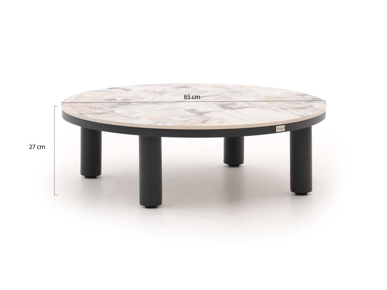Bellagio Loungetafel Bellagio Rond Tuintafel Sintered Stone Grijs Diameter: 85 cm