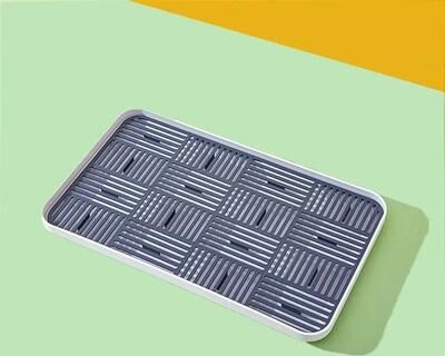 Uplift Essentials Double Layer Detachable Tableware Drain Tray And Countertop Riser gray l