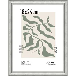 Nielsen Bilderrahmen Ascot Holz Silber / 18 x 24