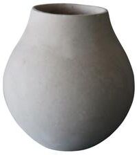 BIDK Home "Paper Mache Vase White Dia 9.06"" - NATURAL WHITE - NATURAL WHITE"