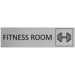 CombiCraft Aluminium Türschild Fitness Room 165x45mm mit 3M-Tape zur Befestigung, einfache Kennzeichnung von Räumen und Bereichen