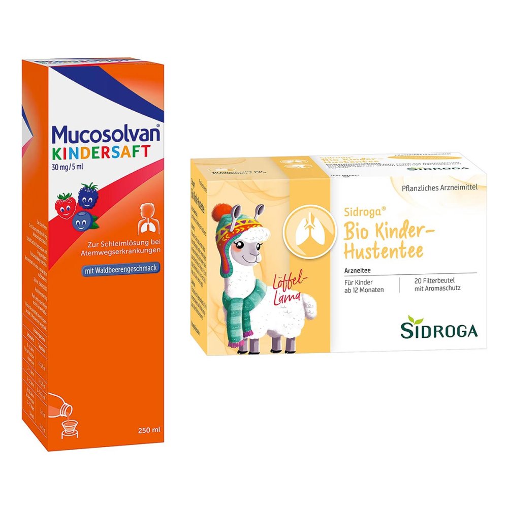 Mucosolvan Kinder Hustensaft 250ml & Sidroga Kinder-Hustentee 08102547