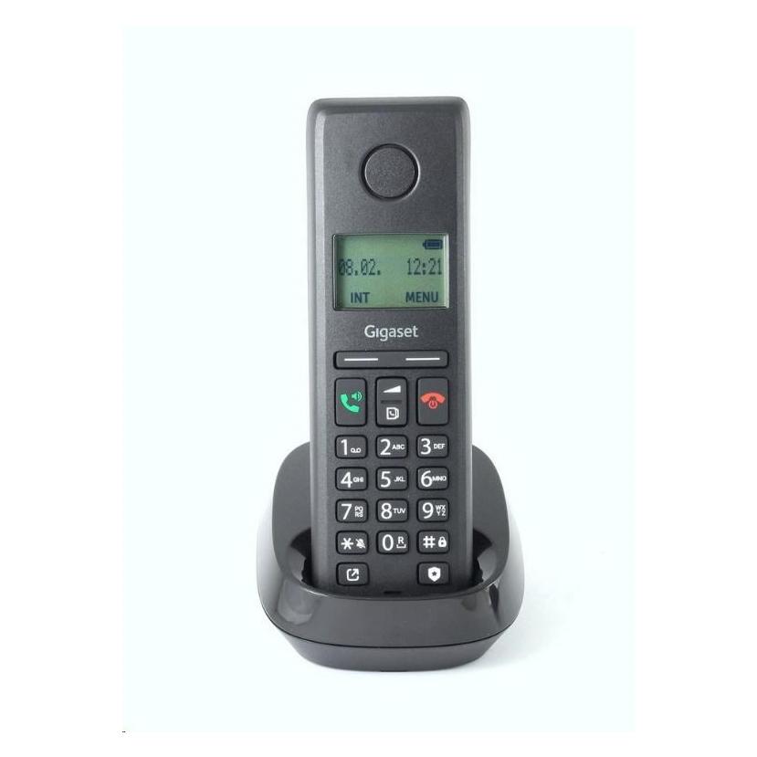 Gigaset Pure 200 schwarz / Schnurloses Festnetztelefon / 1,5" Display (S30852-H3106-R601)