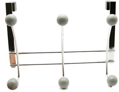 Evideco Over The Door Hook Rack with 6 Ball Ends - 10.5 L x 4 D x 7.5 H