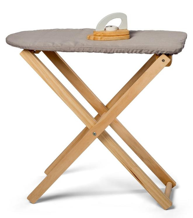 Mamamemo Houten strijkplank met houten strijkijzer