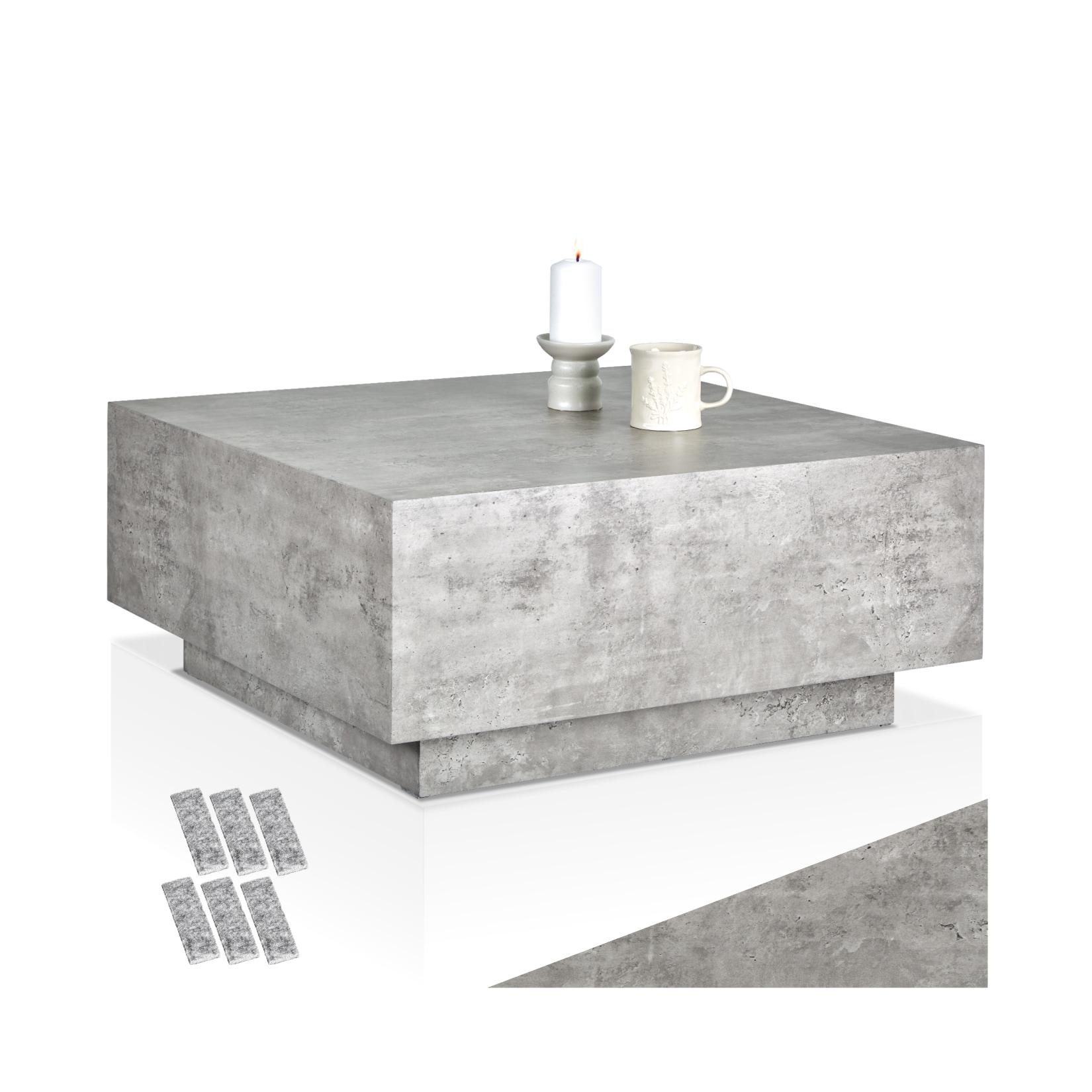 tectake® Couchtisch, minimalistisches Design, solider Standfuß für hohe Stabilität, inkl. Bodenschoner, Belastbarkeit 45 kg