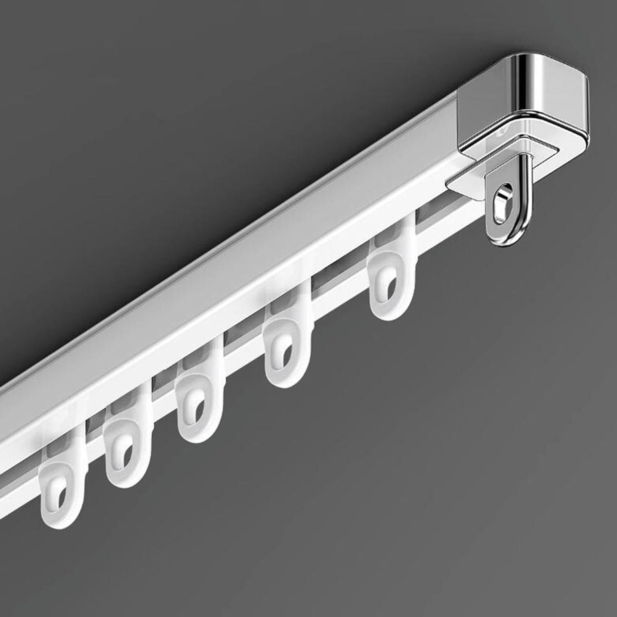 Uitschuifbare Gordijnrail Zilver 85-270 cm