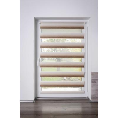 Doppelrollo K-HOME "mit schönen Farbverlauf", braun (beige, weiß, weiß), B:60cm H:200cm, Polyester, Rollos