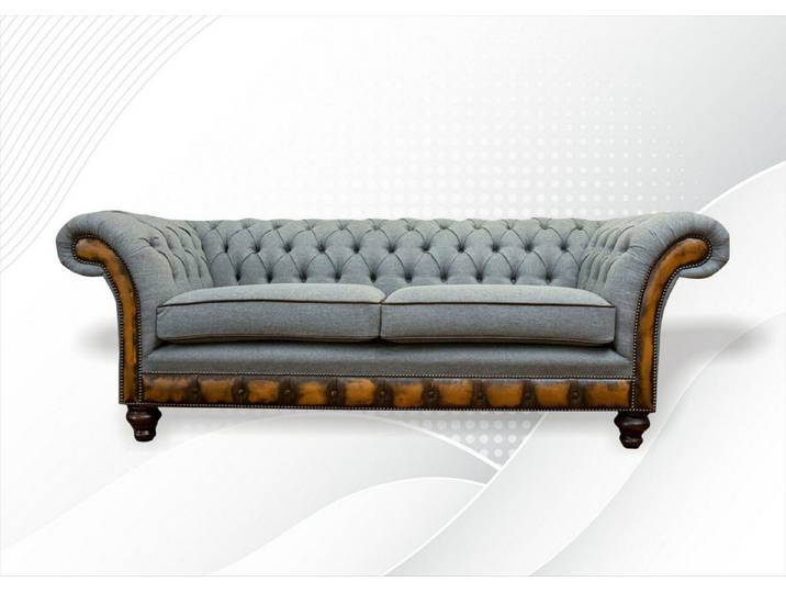 JVmoebel Chesterfield-Sofa Graues Chesterfield-Sofa im modernen Design aus hochwertigem Material, Made in Europa
