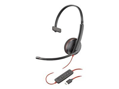 HP Poly Blackwire 3210 Over-ear Bekabelde Hoofdtelefoon met Actieve Ruisonderdrukking en USB-C Zwart