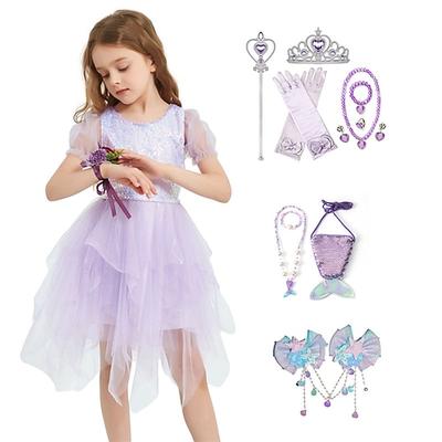 Meerjungfrau Ariel Prinzessin Aqua Princess Blumenmädchenkleid Tüllkleider Film- und TV-Themenkostüme for Mädchen Kinder Karneval Leistung Veranstaltung / Fest