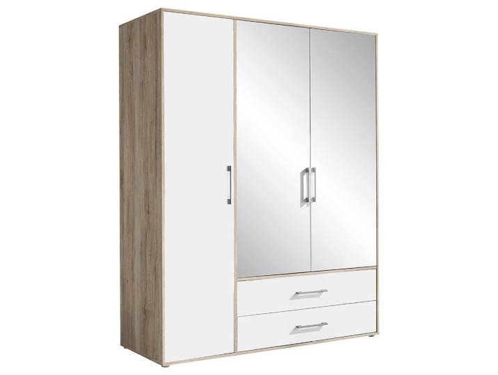 Drehtürenschrank mit Spiegel 155cm Lembo San Remo/Weiß