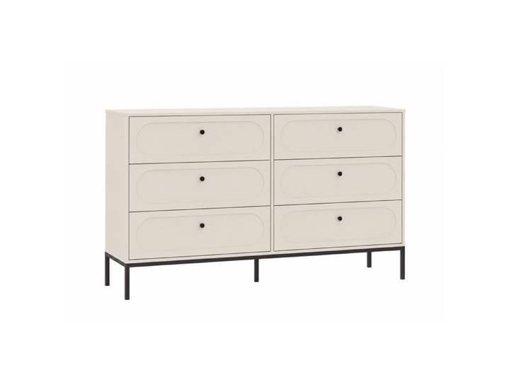 Commode - 3XE LIVING - Commode 6 tiroirs - cachemire - 150 x 40 x 92 cm - scandinave