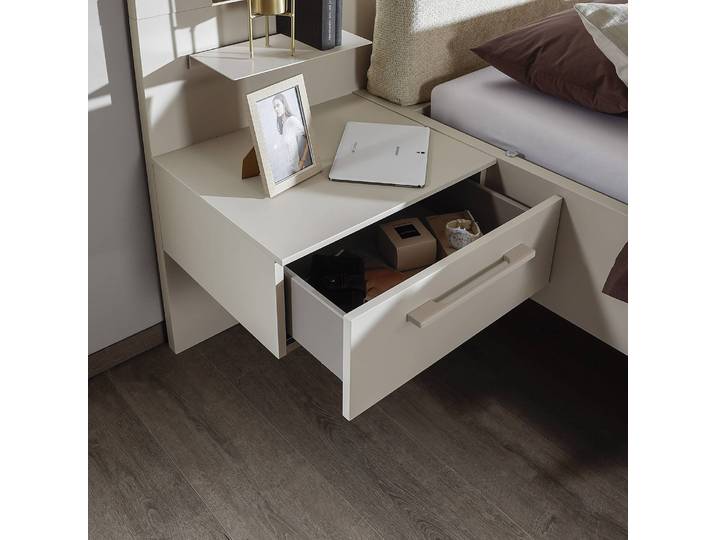 Table de nuit Luana avec panneau x2 64 x 83 x 48cm Sans éclairage Beige/Cachemire
