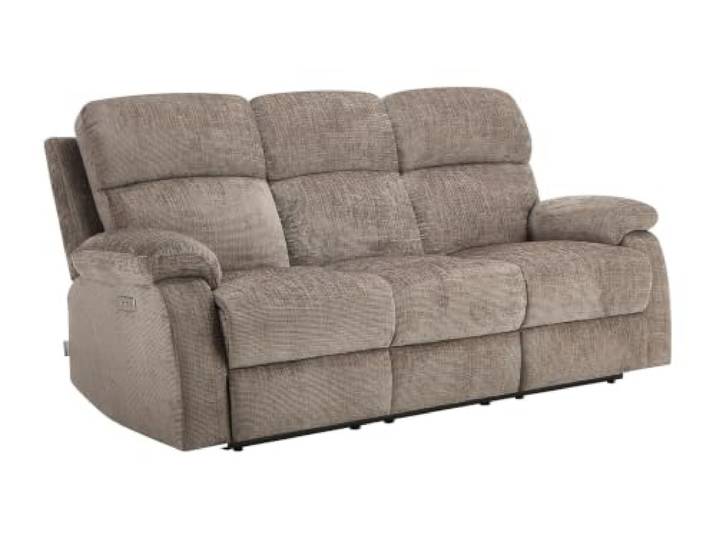 Vente-unique - Relaxsofa 3 Personen Koceni - Stoff Taupe Robustes Metallgestell Weichheit des Chenillestoffes