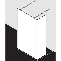 Kermi Xb Glasanlage XBFW112020VYK 120x200cm, silber hochglanz, ESG SR Opaco Clean, 90Grad Stabilisierung