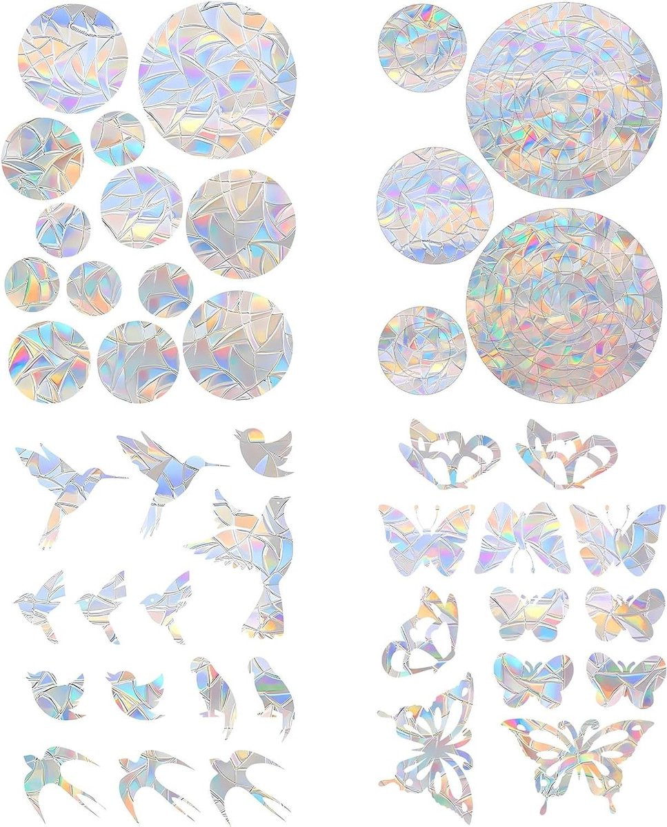 Raamstickers Regenboog - 44 stuks - Statische folie - Multicolor