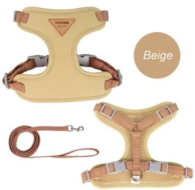 Uplift Treasures Breathable Cat And Puppy Harness Set beige xs advise 2 3kg