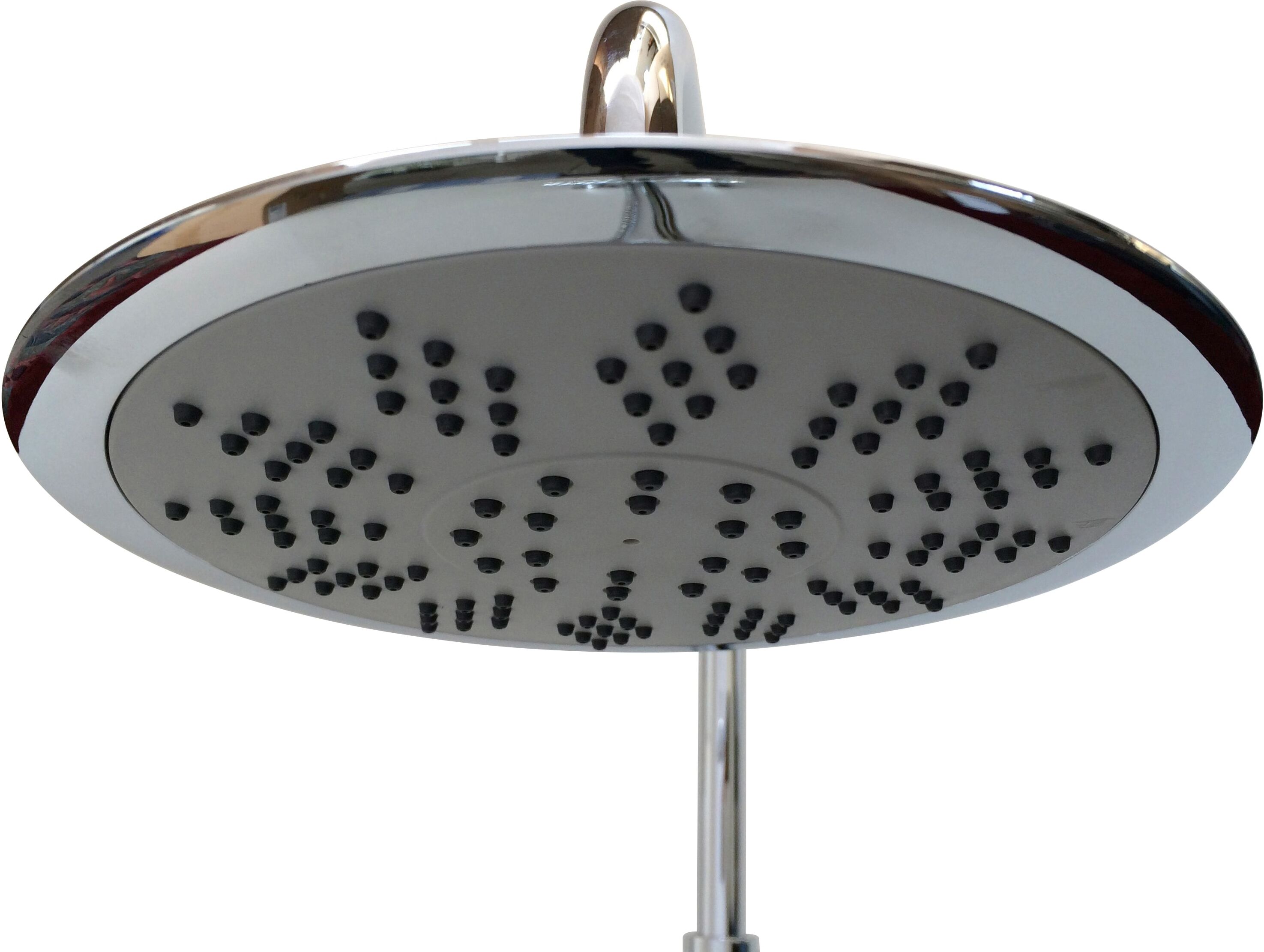 Duschsystem ADOB "Wellness", grau (silberfarben), T:52cm, Kunststoff, Messing, Brausegarnituren, Duschsystem, höhenverstellbar silberfarben Einheitsgröße