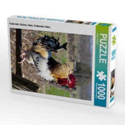 CALVENDO Puzzle Federvieh, Hühner, Hahn, Krähender Hahn, 1000 Teile Lege-Größe 48 x 64 cm Foto-Puzzle Bild von Lothar Reupert