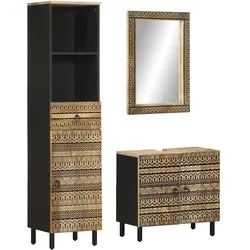 vidaXL 3-tlg. Badmöbel-Set Massivholz Mango
