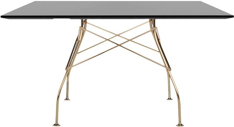 Kartell Glossy Tisch quadratisch (verchromt / schwarz) verchromt / schwarz