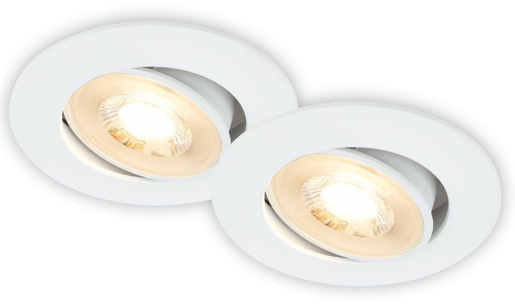 Briloner LED inbouwspots set van 2, verstelbaar, warmwit, wit, Ø 8 cm