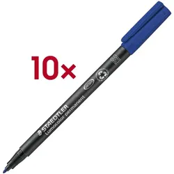 Staedtler Universalstift Permanent-marker »Lumocolor 317 permanent M« 1,0 mm (M) 10 Stück blau