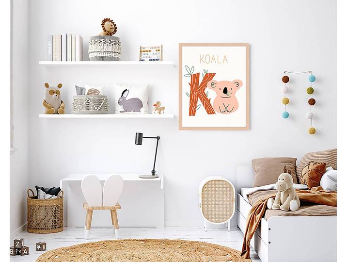 Tableau déco Koala 43 x 53cm Multicolore